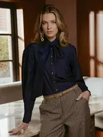 C&S The Label Lissa Blouse Denim Dark Blue