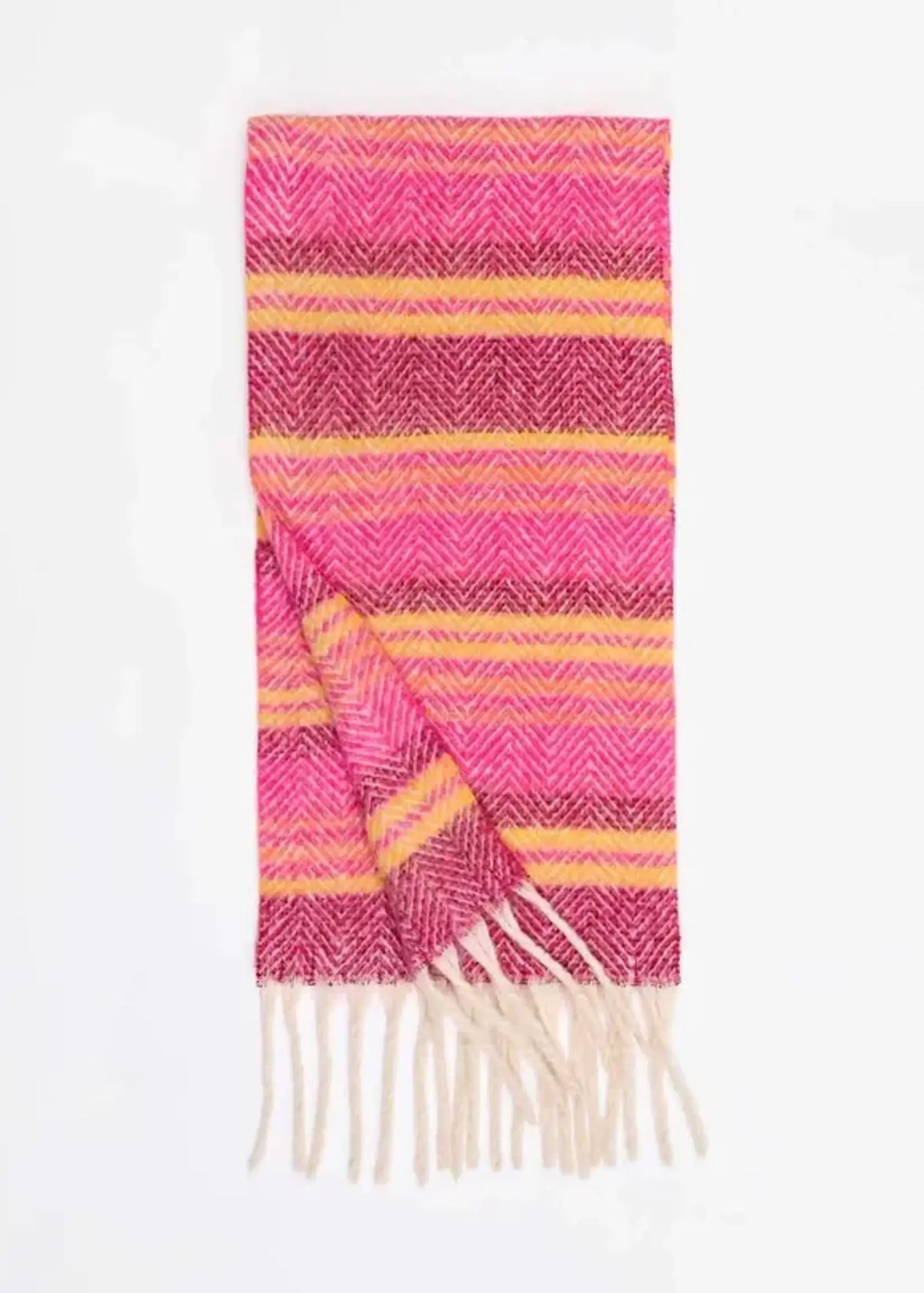 LA FIANCEE Kundra Scarf Stripe Fuchsia