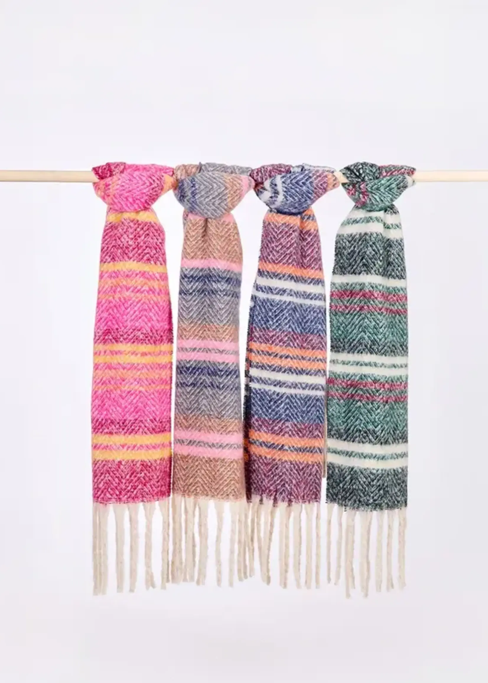 LA FIANCEE Kundra Scarf Stripe Fuchsia