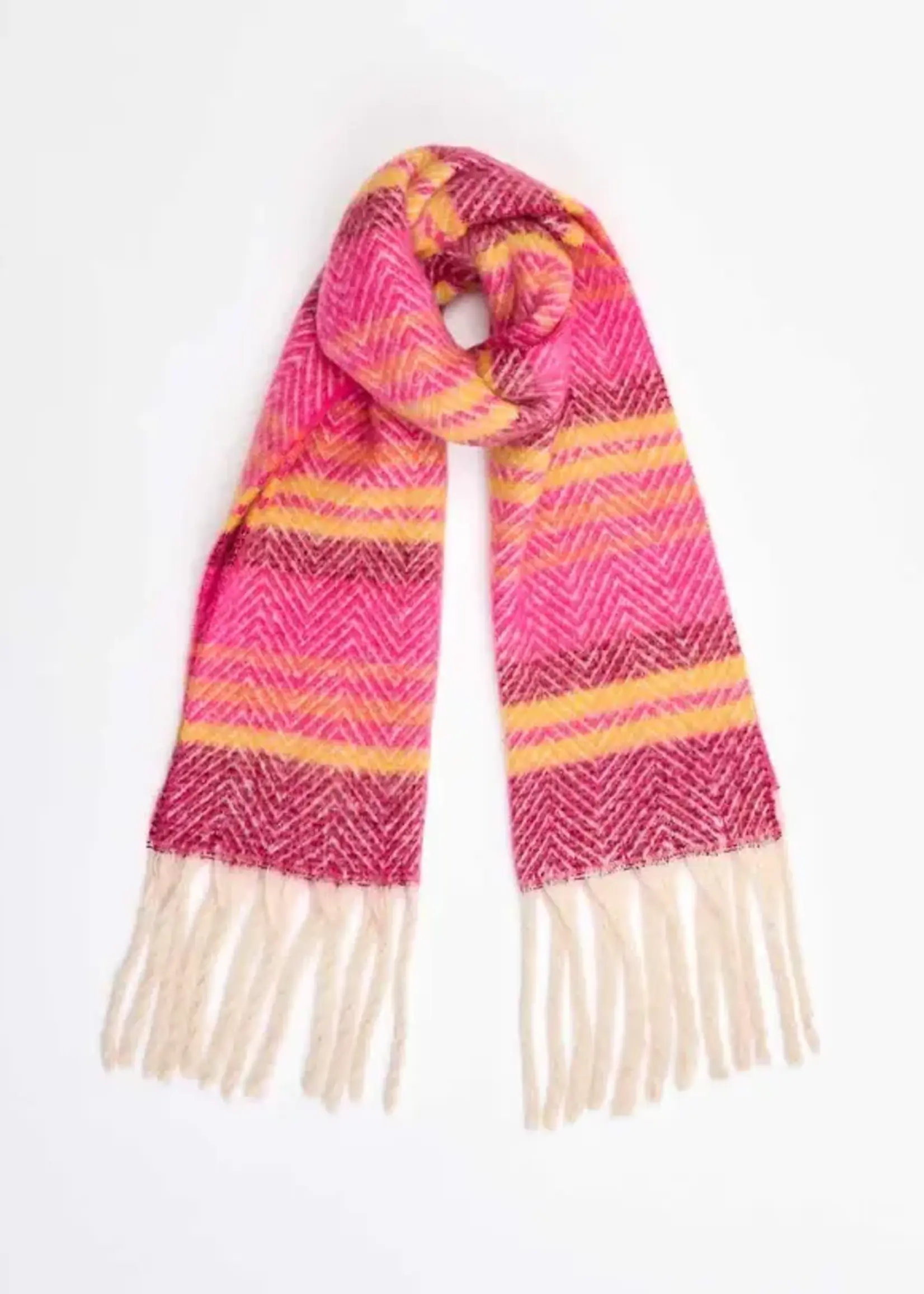 LA FIANCEE Kundra Scarf Stripe Fuchsia