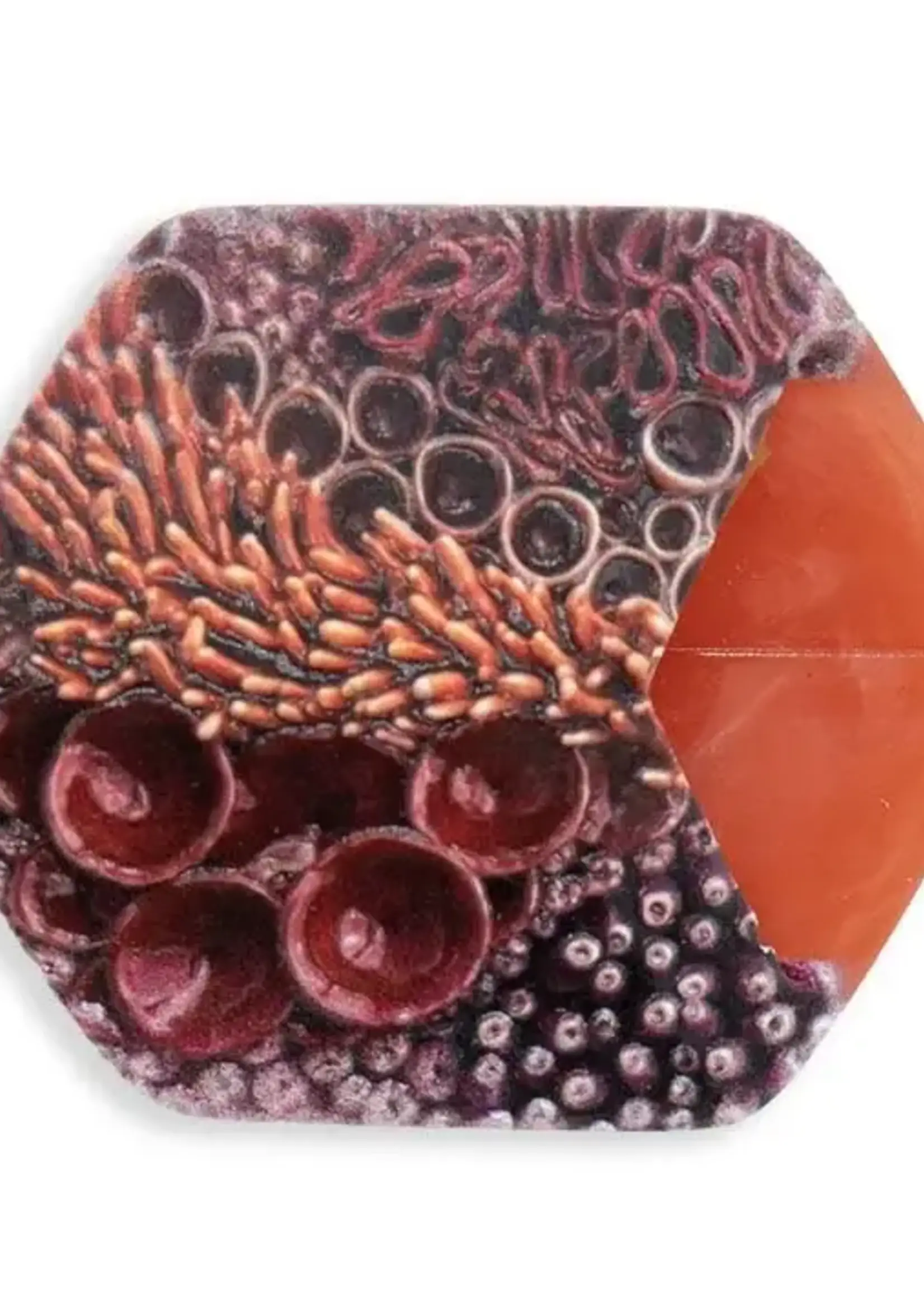 Cubes Cube Red Coral, reliëf print