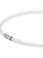 Cubes Ketting van rubber, 1 lijn Transparant Zilver Medium