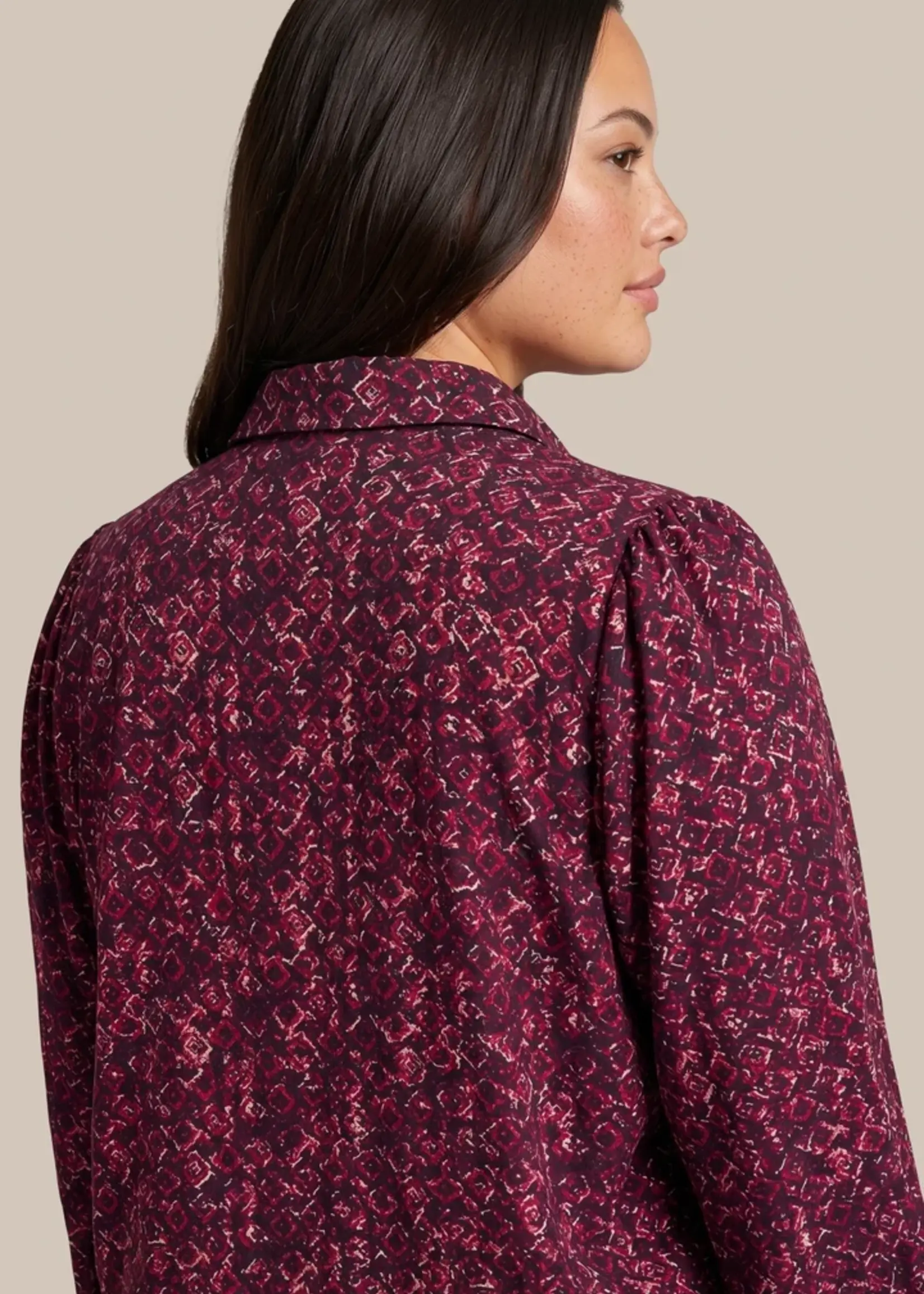 Exxcellent Tenley Blouse Black/Warm Aubergine