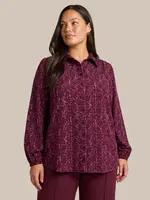 Exxcellent Tenley Blouse Black/Warm Aubergine