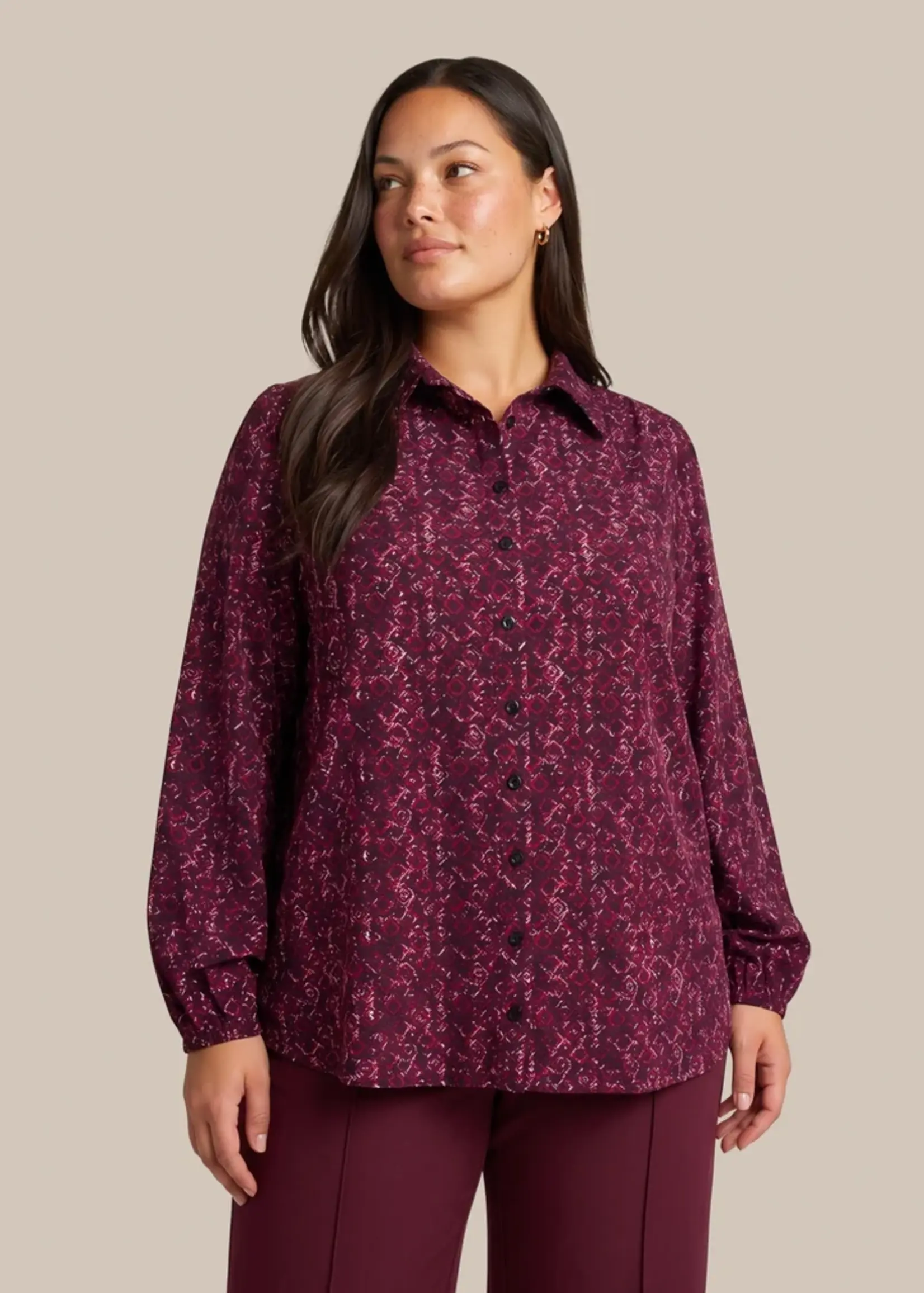 Exxcellent Tenley Blouse Black/Warm Aubergine