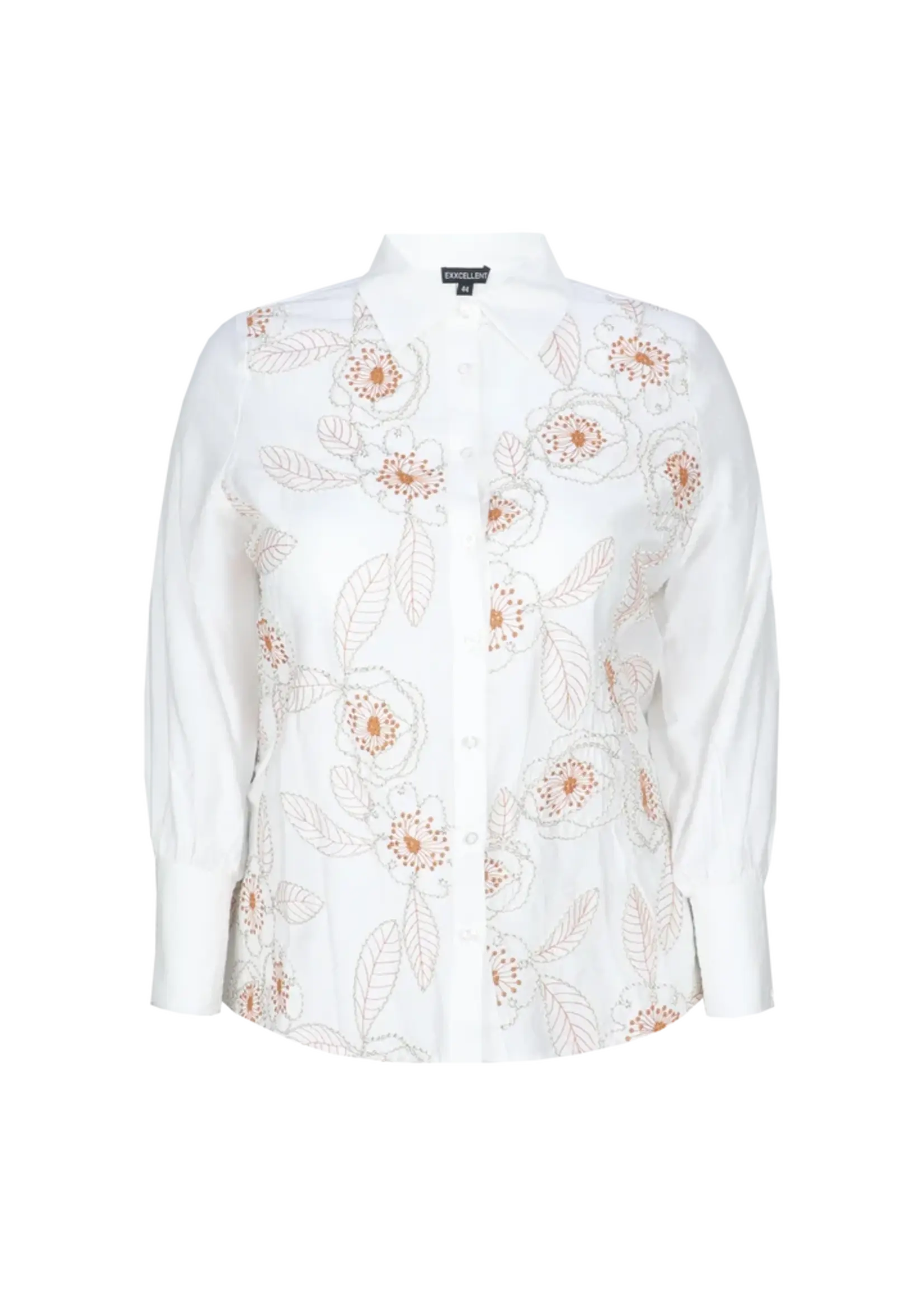 Exxcellent Finaa Blouse Offwhite / Brown Sugar