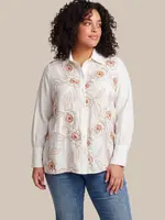 Exxcellent Finaa Blouse Offwhite / Brown Sugar