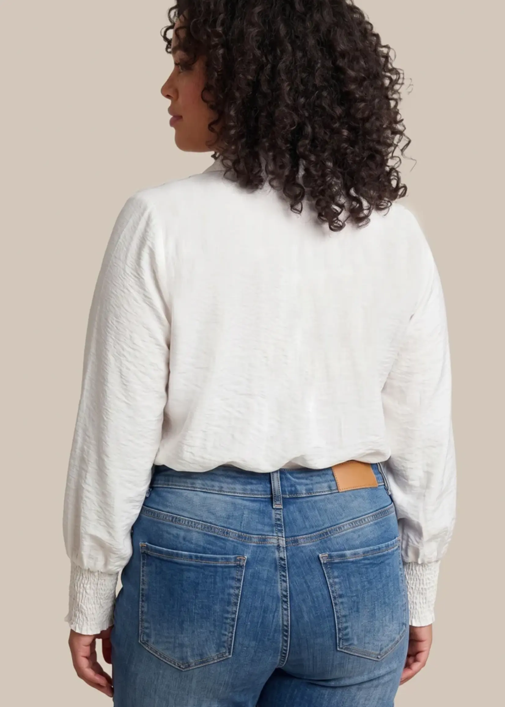 Exxcellent Finaa Blouse Offwhite / Brown Sugar