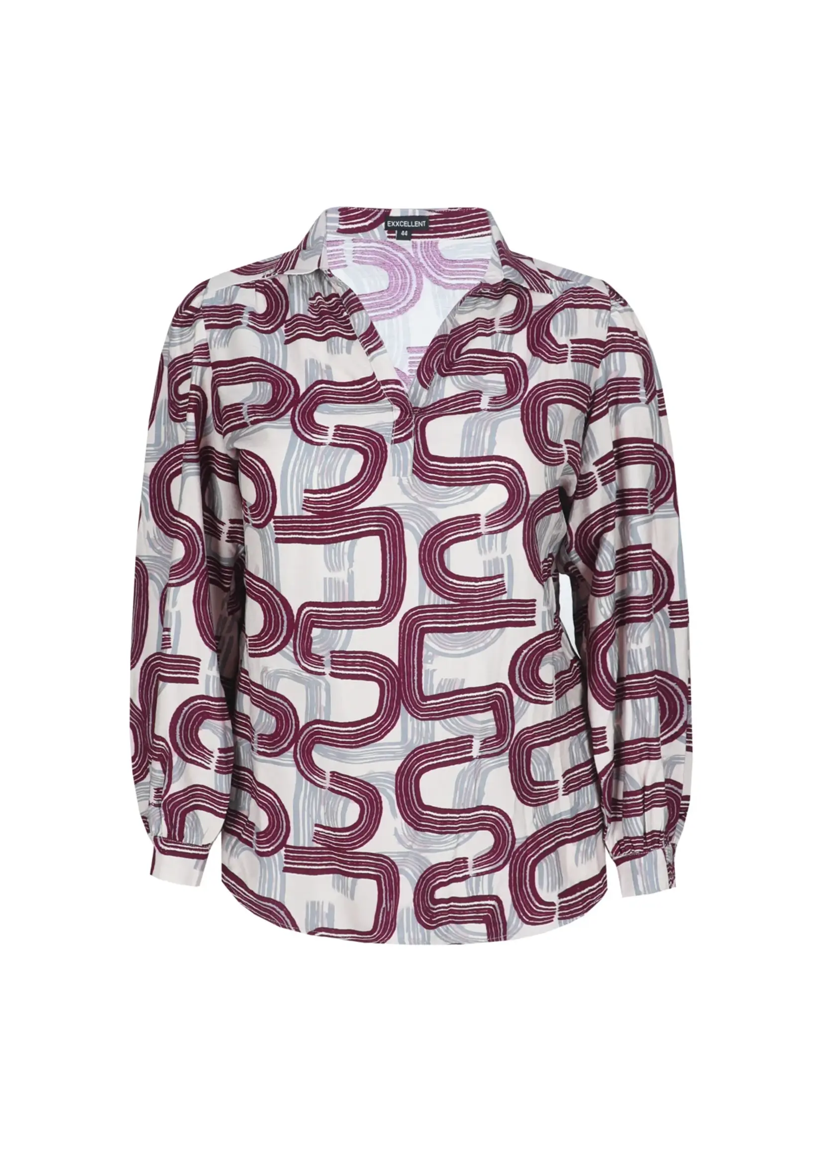 Exxcellent Perline Top Offwhite/Warm Aubergine