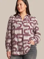 Exxcellent Perline Top Offwhite/Warm Aubergine