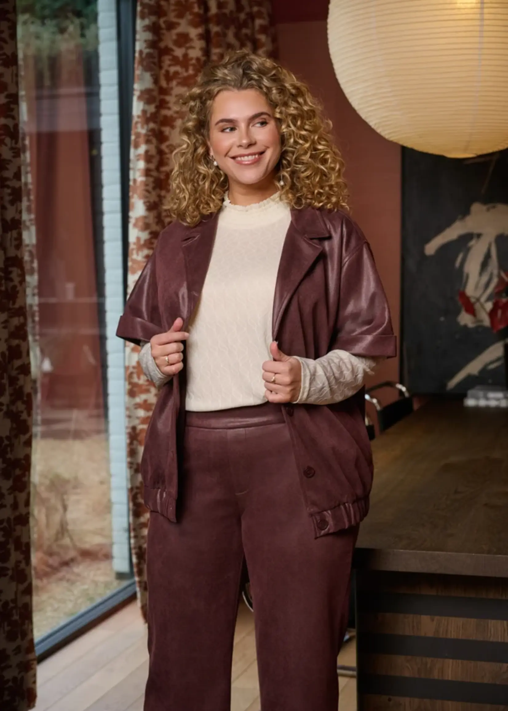 Exxcellent Ziniara Gilet Warm Aubergine