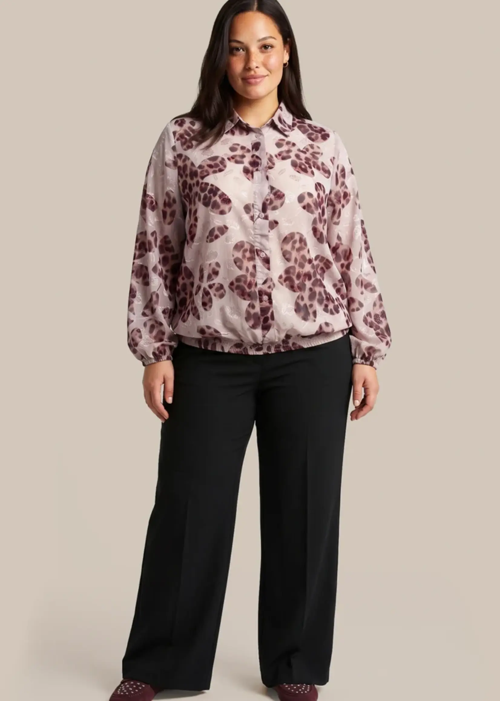 Exxcellent Jorila Blouse Warm Aubergine/Sand