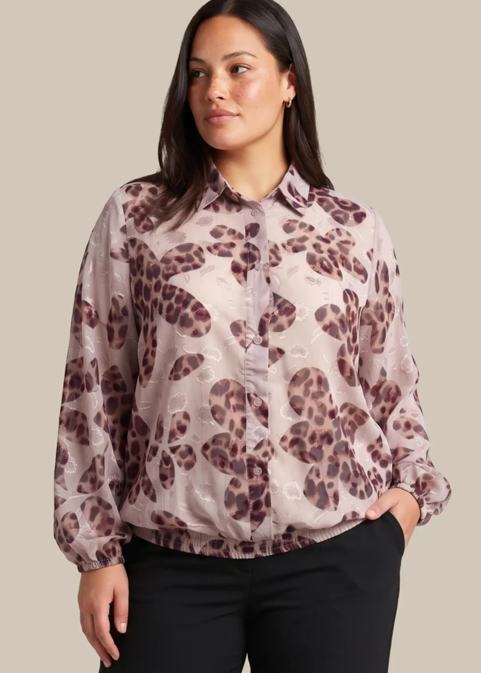 Exxcellent Jorila Blouse Warm Aubergine/Sand