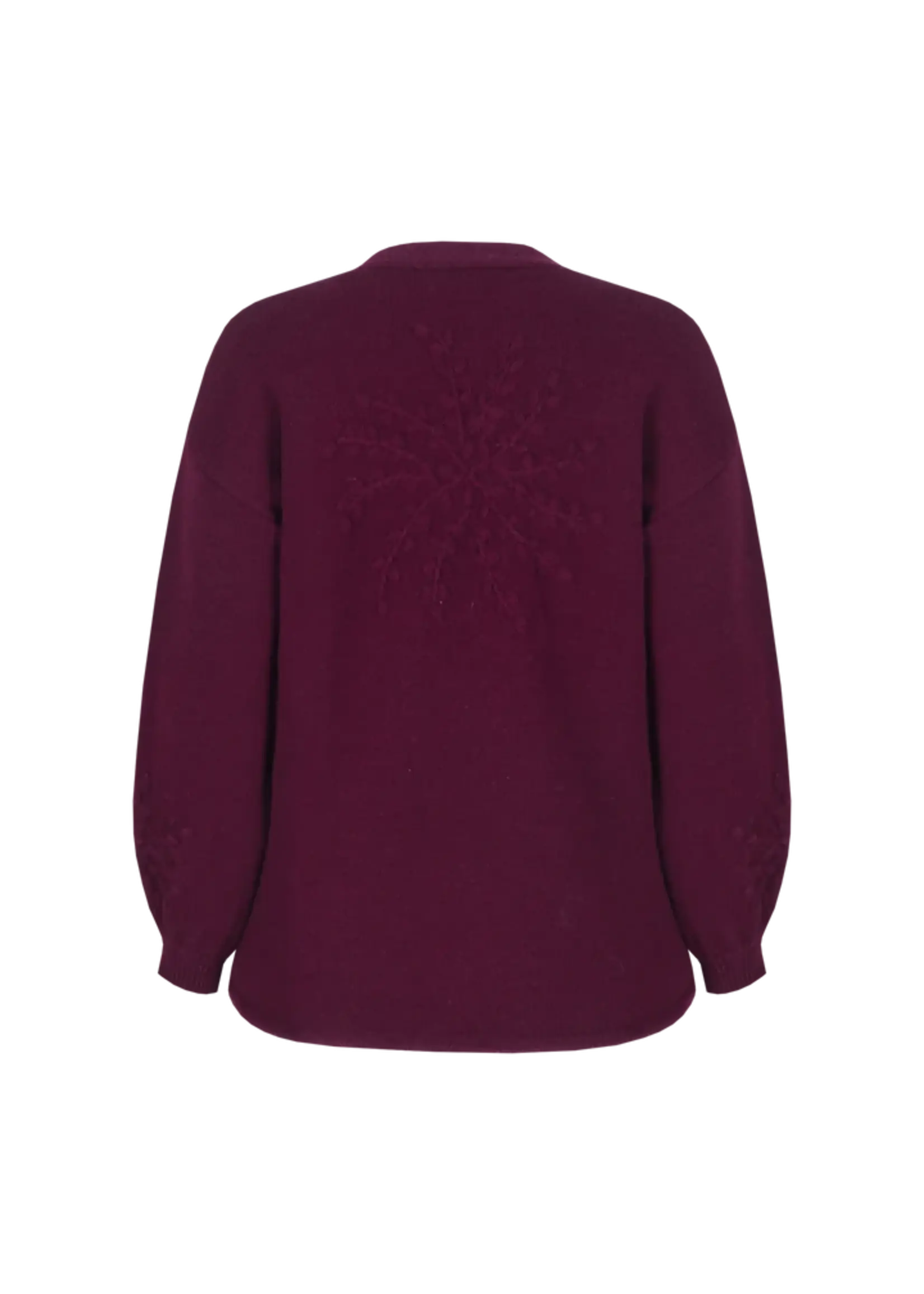 Exxcellent Vada Knit Cardigan Warm Aubergine