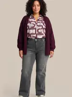 Exxcellent Vada Knit Cardigan Warm Aubergine