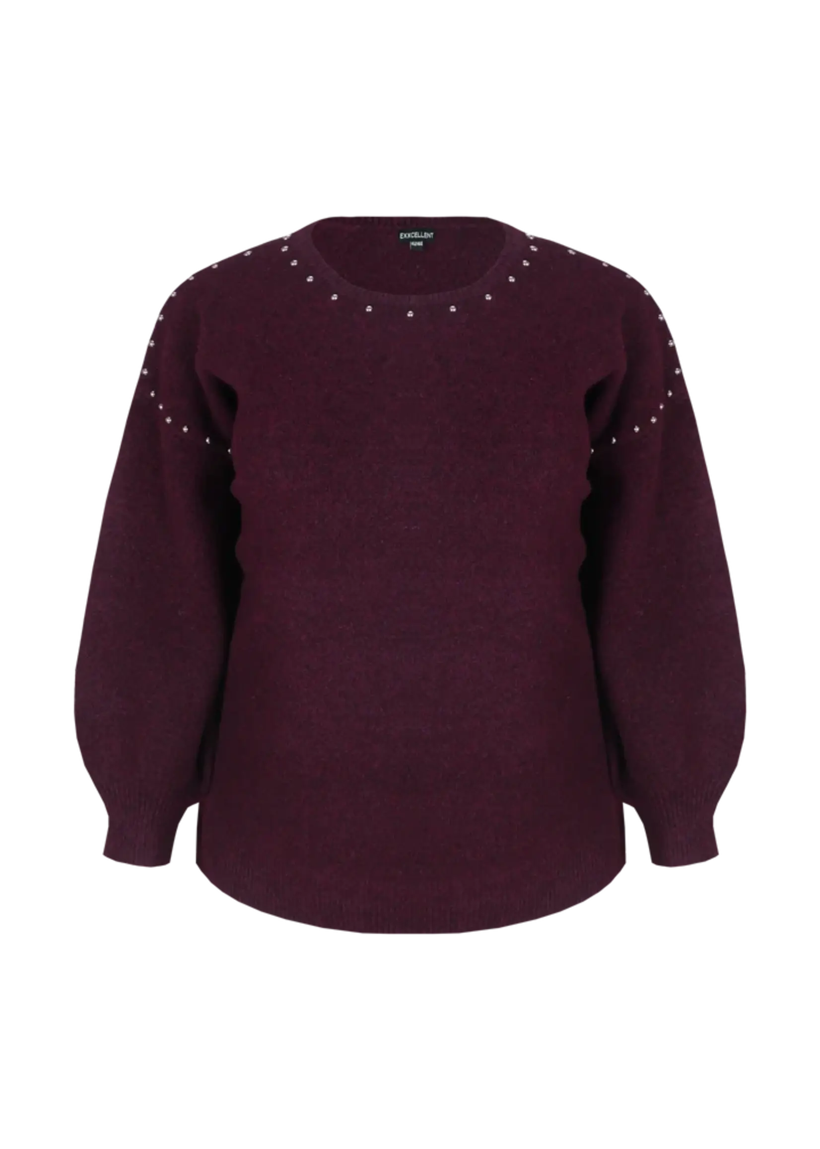 Exxcellent Dala Knit Pullover Warm Aubergine