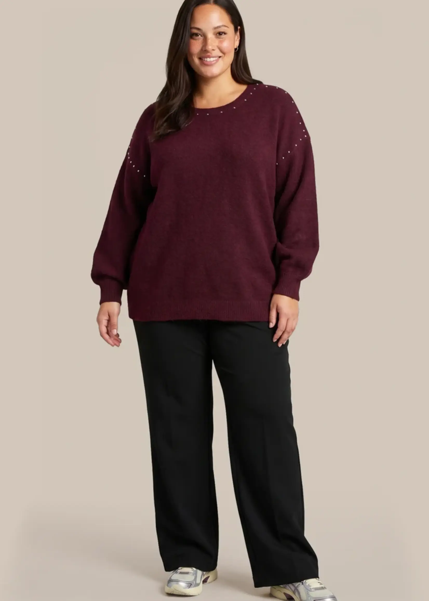 Exxcellent Dala Knit Pullover Warm Aubergine
