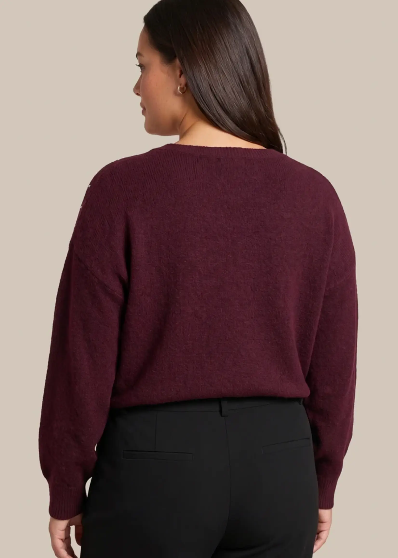 Exxcellent Dala Knit Pullover Warm Aubergine