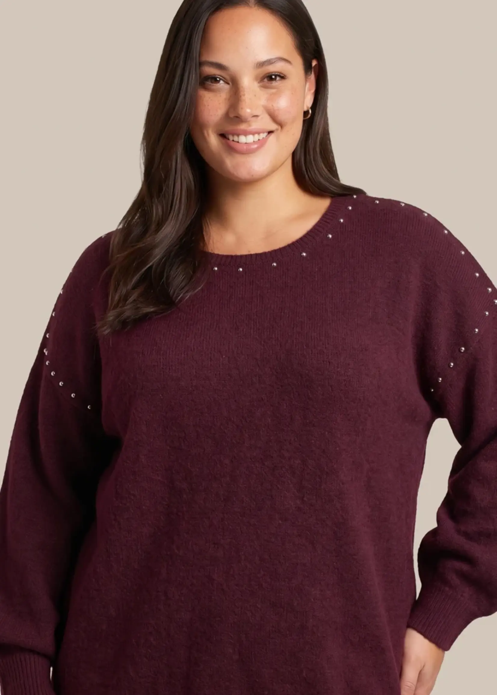 Exxcellent Dala Knit Pullover Warm Aubergine