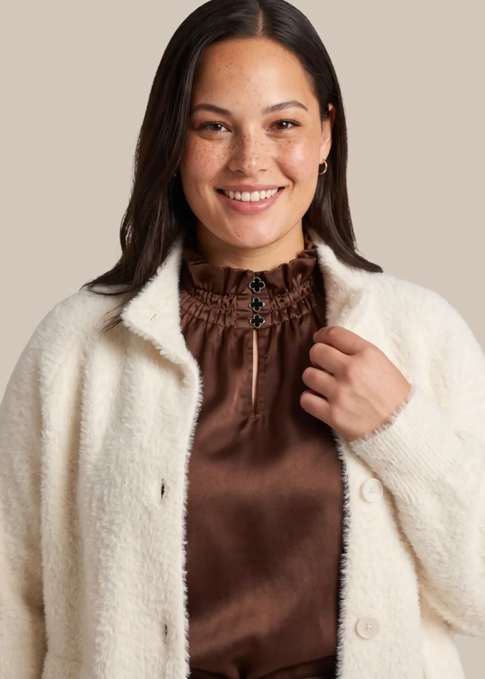 Exxcellent Jovi Knit Cardigan Wool White