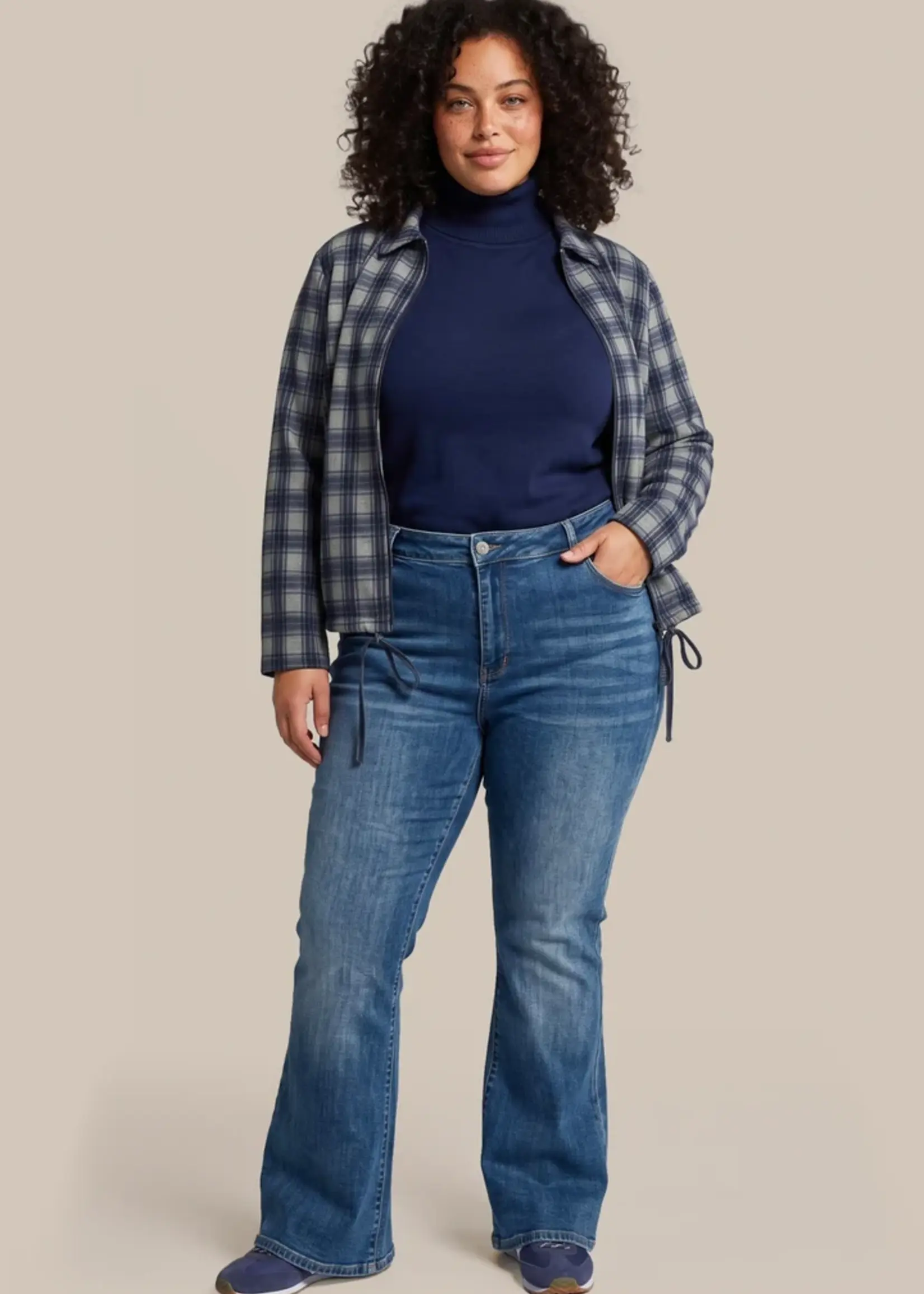 Exxcellent Avelina Jacket Sand/Slate Blue