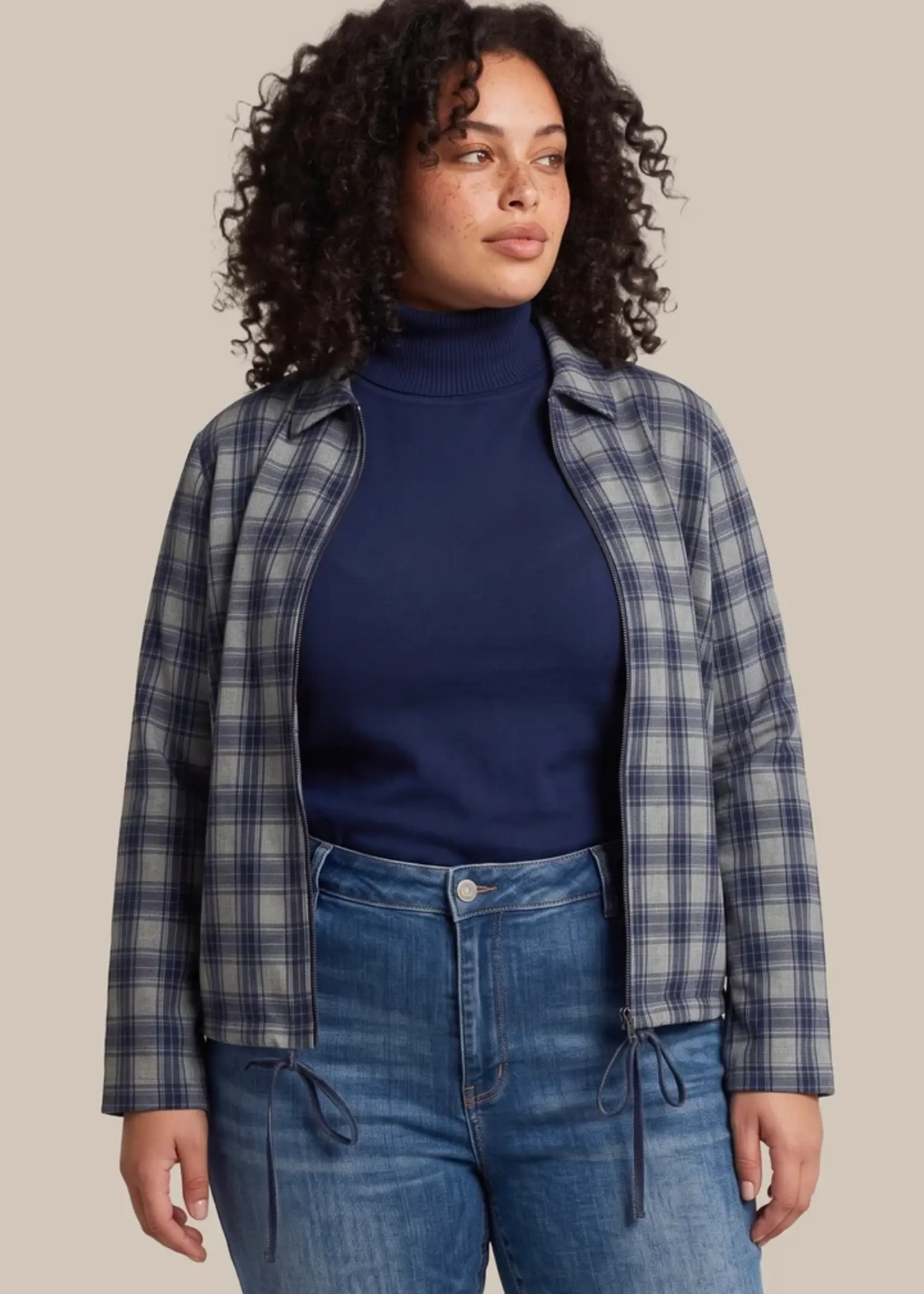 Exxcellent Avelina Jacket Sand/Slate Blue