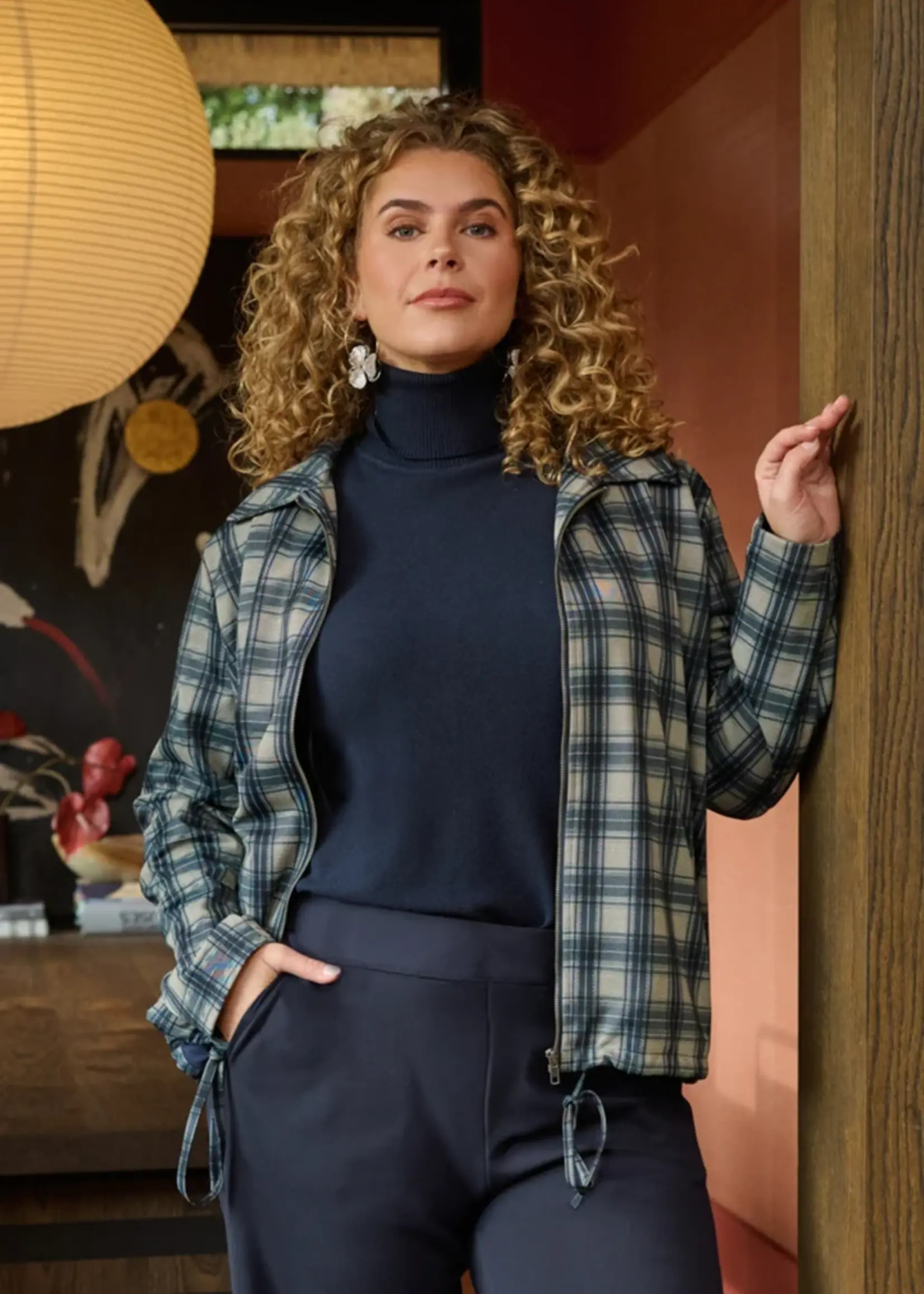Exxcellent Avelina Jacket Sand/Slate Blue