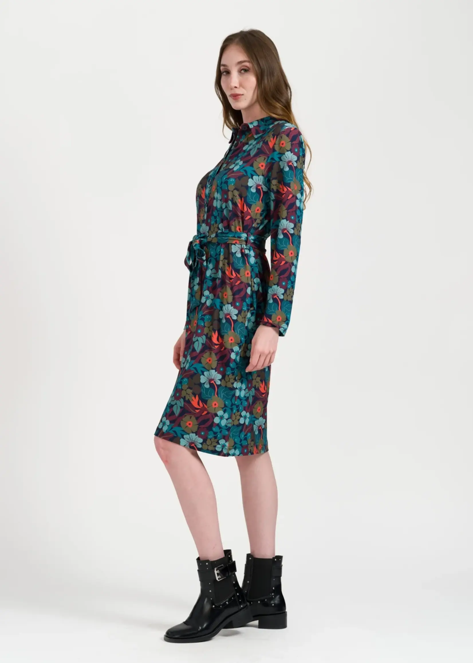 LaLamour Pearl Dress Slow Bloomer Navy Peony