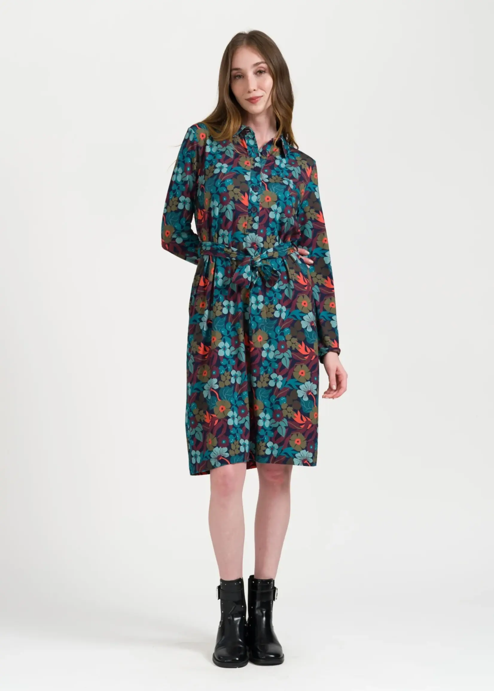 LaLamour Pearl Dress Slow Bloomer Navy Peony
