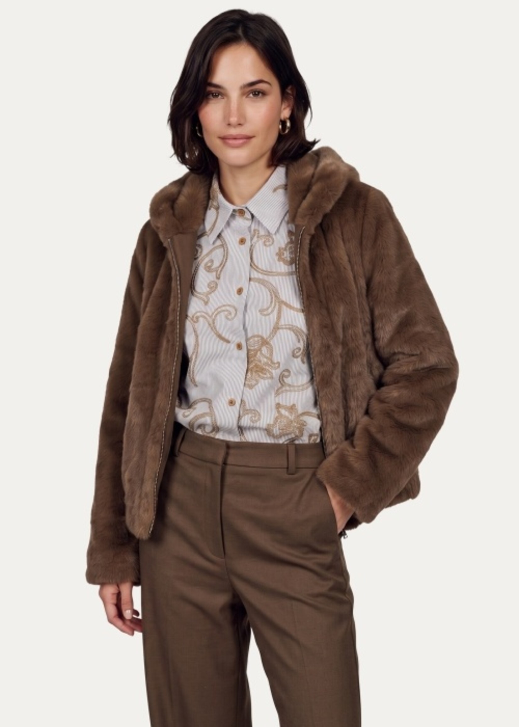 C&S The Label Ona Coat Dark Walnut