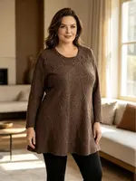 Ophilia Cindy Emboderd Knit Brown