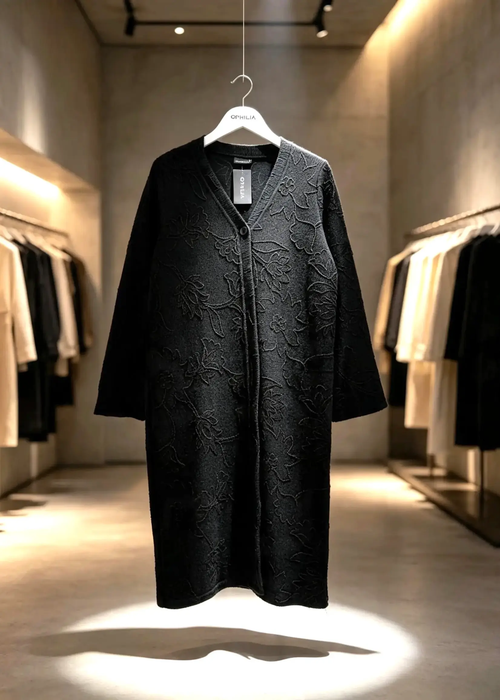 Ophilia Joke Embroided Knit Black
