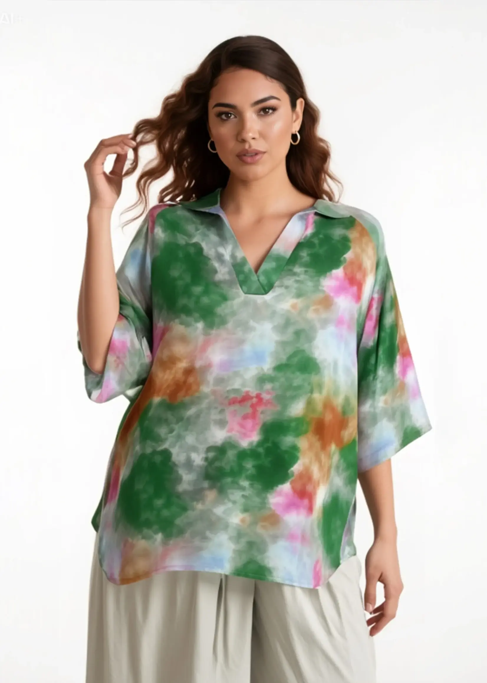 Ophilia Cloe Viscose Satin Green Maat 5