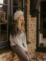 C&S The Label Krissy Knit Pullover Dark Chocolate/Sand