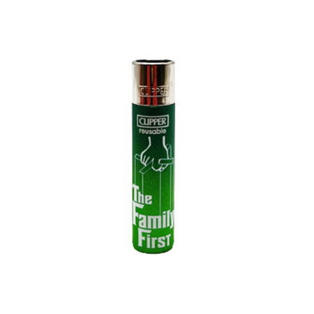 The Family First Clipper Lighter - The Family First With Hands Glitter Green Edition