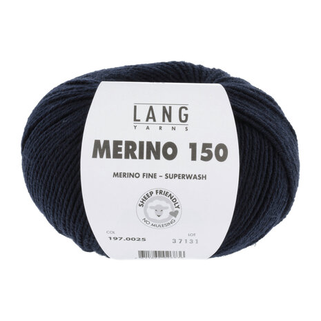 Lang Lang Yarns Merino 150 | 0025 nacht blauw Lang Lang Yarns Merino 150 | 0025 nacht blauw
