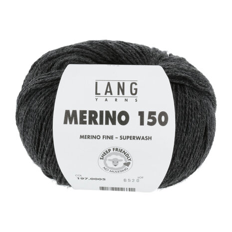 Lang Lang Yarns Merino 150 | 0005 antraciet melange Lang Lang Yarns Merino 150 | 0005 antraciet melange