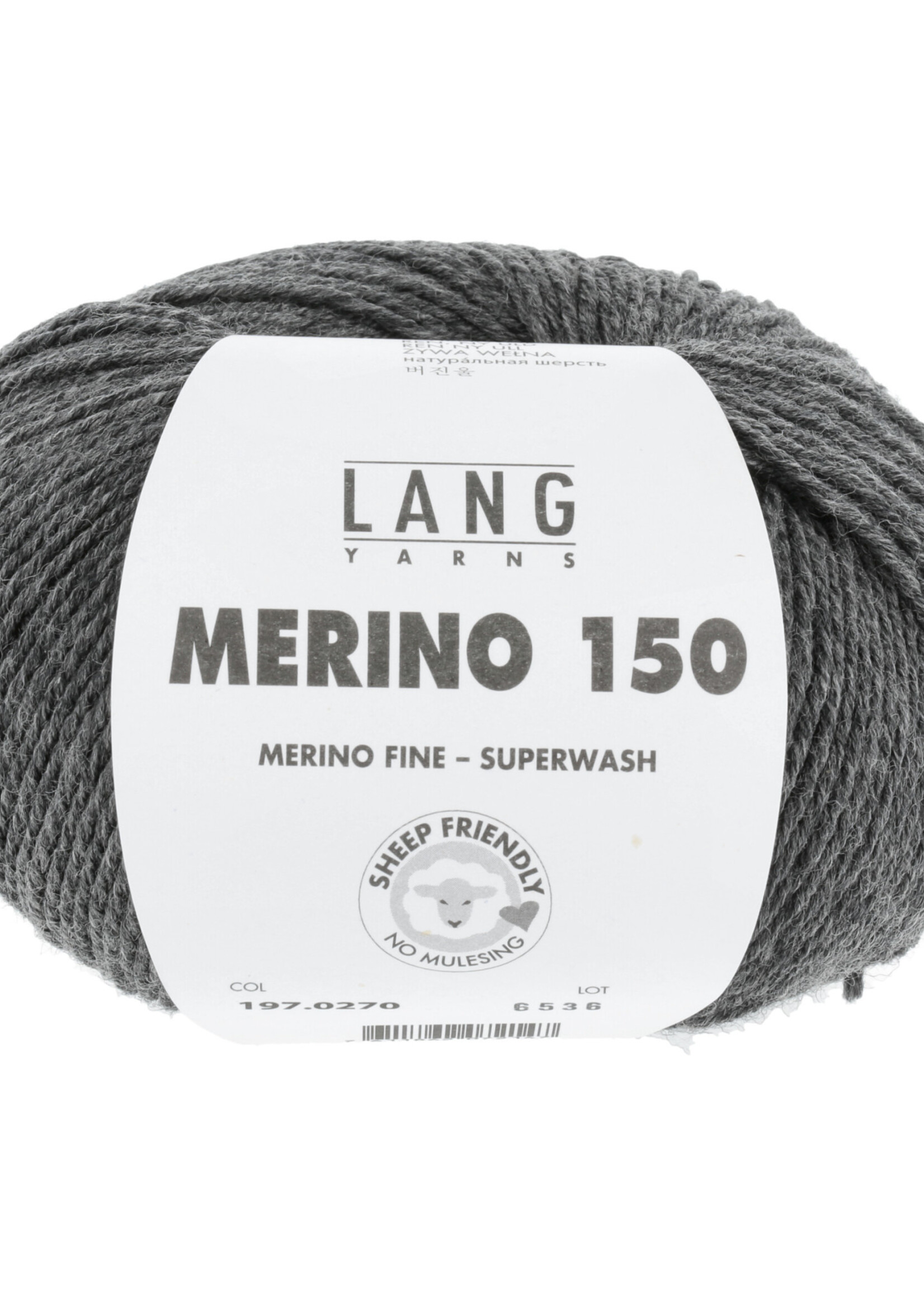 Lang Lang Yarns Merino 150 | 0270 donker grijs melange