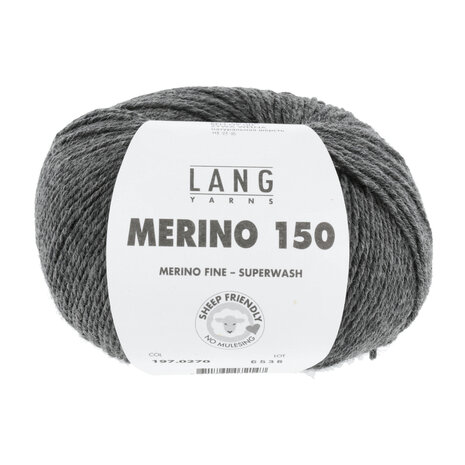 Lang Lang Yarns Merino 150 | 0270 donker grijs melange Lang Lang Yarns Merino 150 | 0270 donker grijs melange