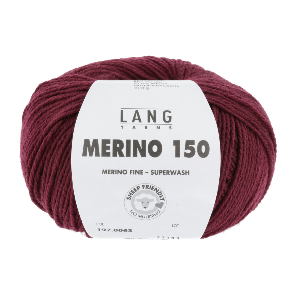Lang Lang Yarns Merino 150 | 0063 donkerrood Lang Lang Yarns Merino 150 | 0063 donkerrood