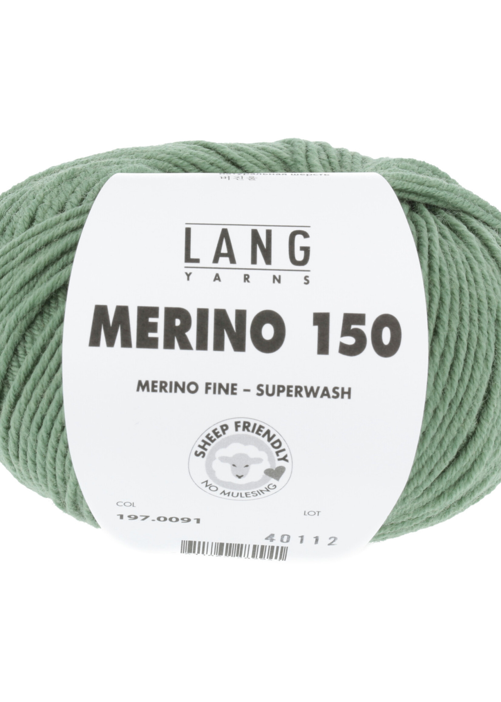 Lang Lang Yarns Merino 150 | 0091 mat groen