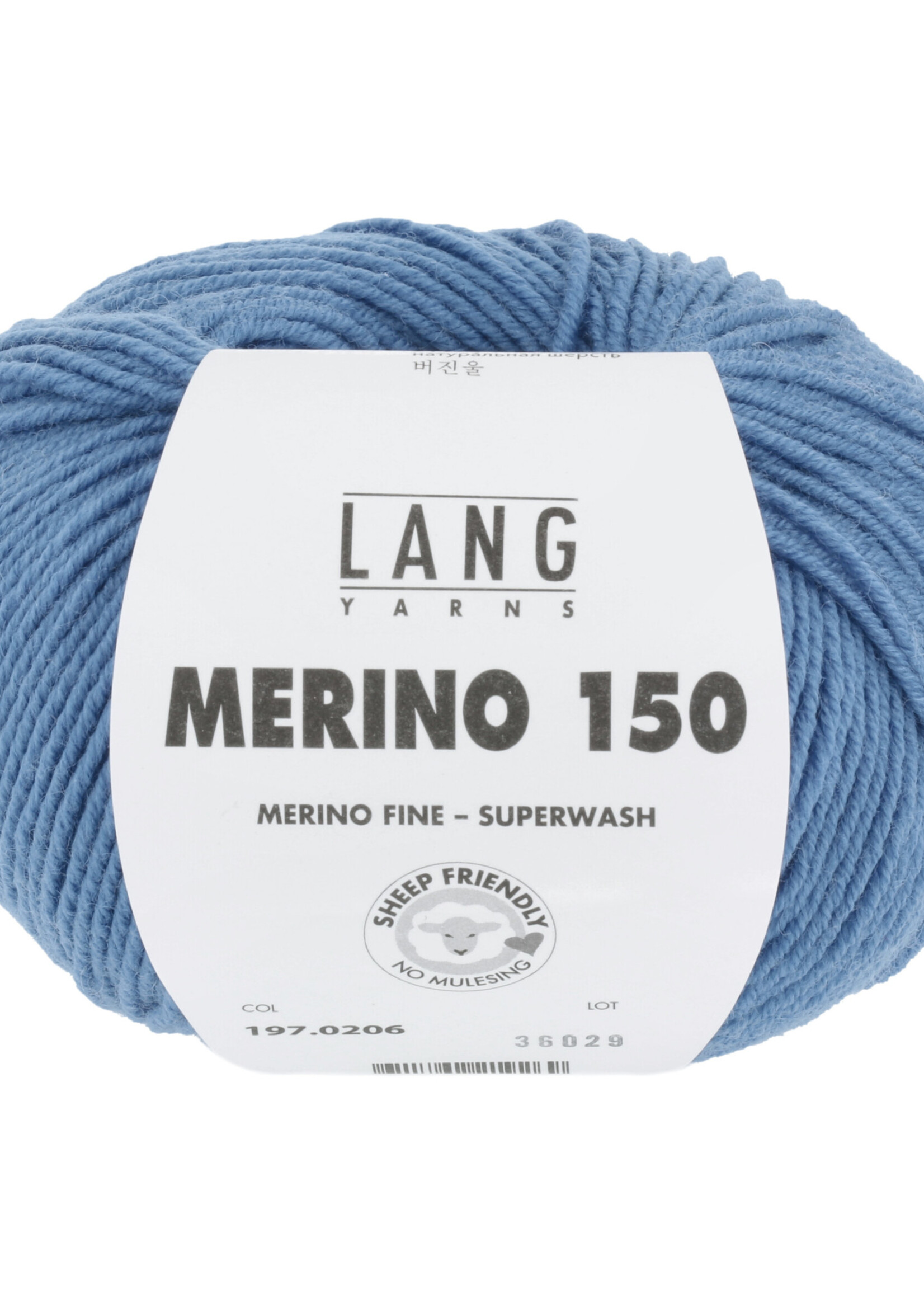 Lang Lang Yarns Merino 150 | 0206 midden blauw
