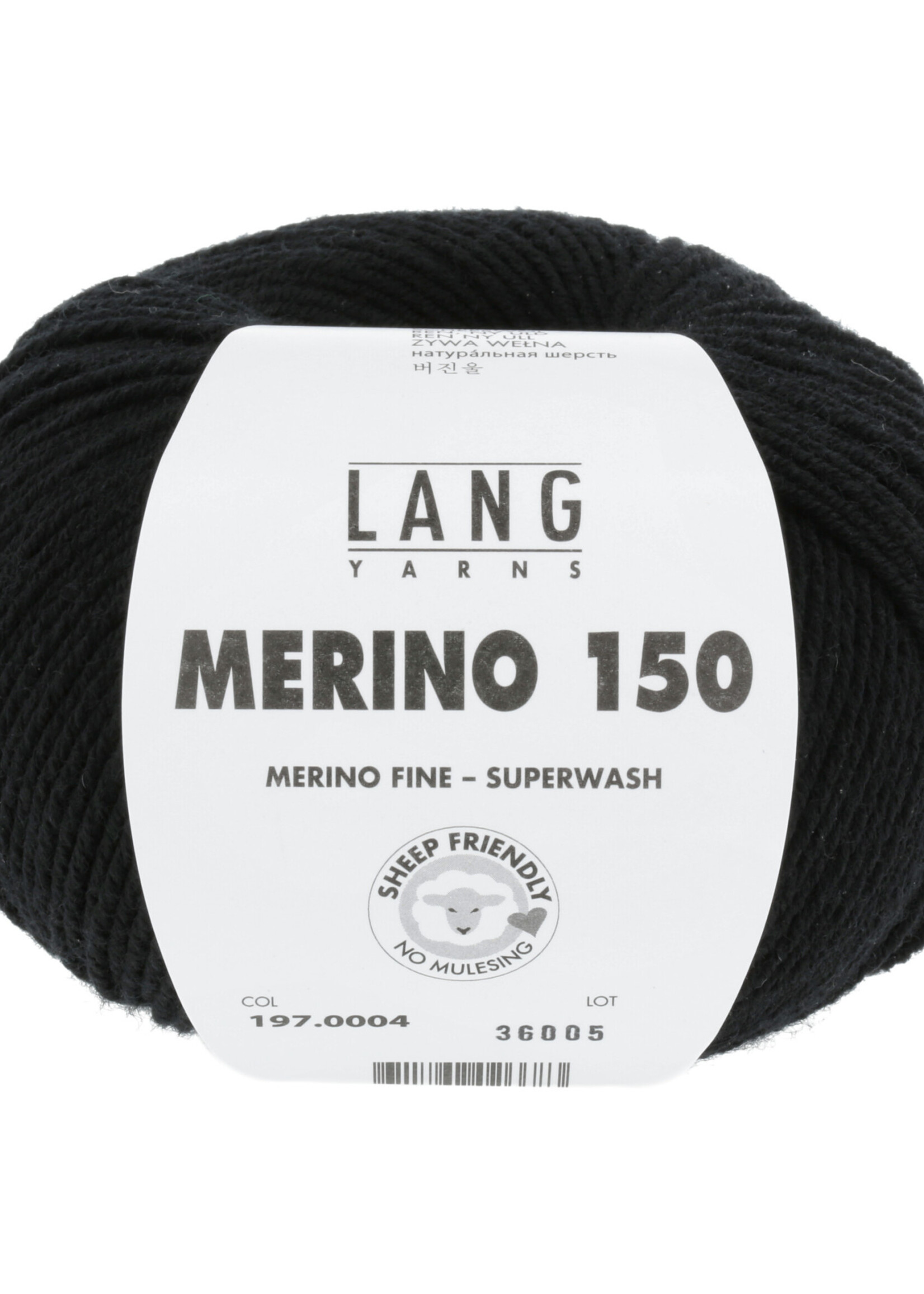 Lang Lang Yarns Merino 150 | 0004 zwart