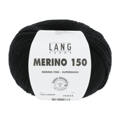 Lang Lang Yarns Merino 150 | 0004 zwart Lang Lang Yarns Merino 150 | 0004 zwart