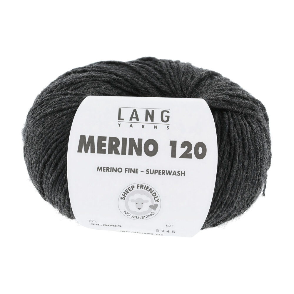 Lang Lang Yarns Merino 120 | 0005 antraciet melange Lang Lang Yarns Merino 120 | 0005 antraciet melange