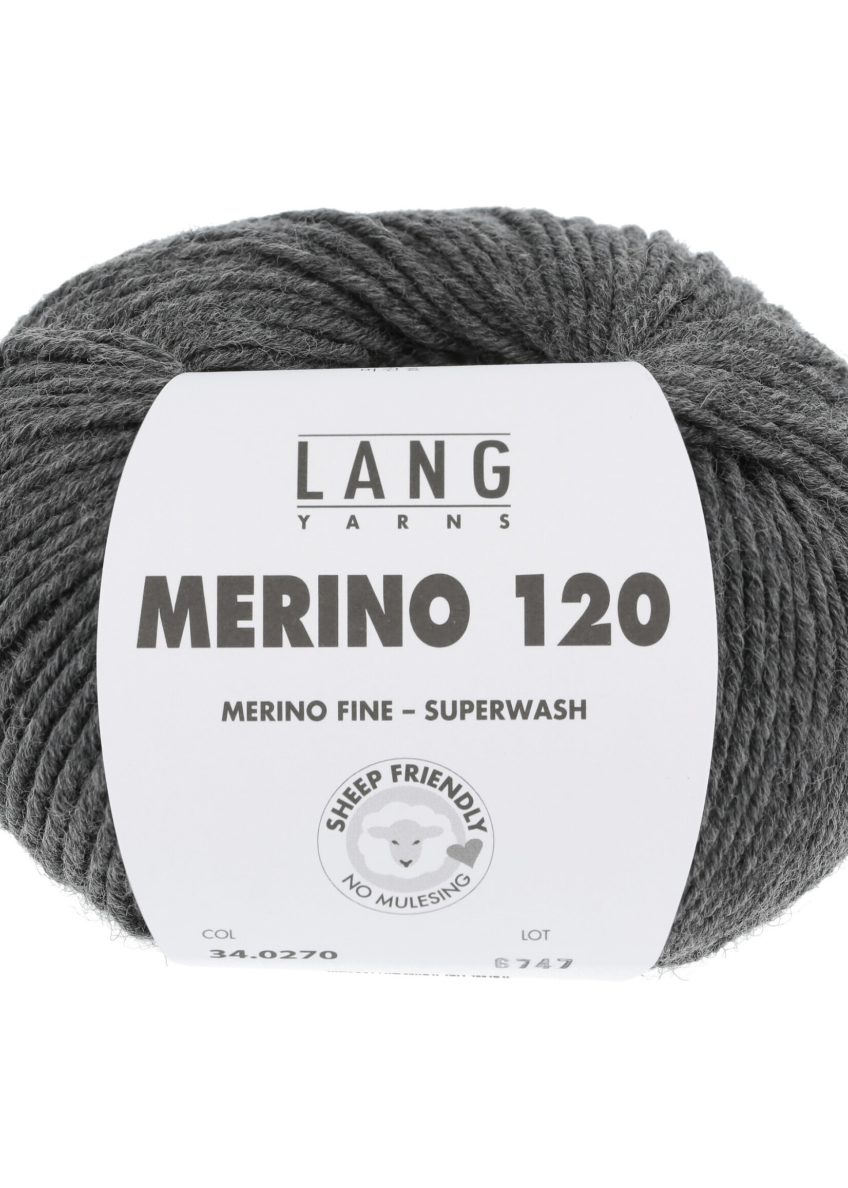 Lang Lang Yarns Merino 120 | 0270 donker grijs melange