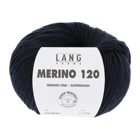 Lang Lang Yarns Merino 120 | 0025 nacht blauw