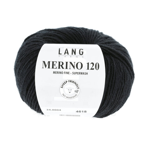 Lang Lang Yarns Merino 120 | 0004 zwart Lang Lang Yarns Merino 120 | 0004 zwart