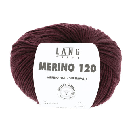Lang Lang Yarns Merino 120 | 0364 bordeaux rood Lang Lang Yarns Merino 120 | 0364 bordeaux rood