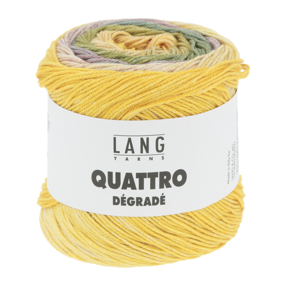 Lang Lang Yarns Quattro Degradé | 0007 geel/groen/oudroze Lang Lang Yarns Quattro Degradé | 0007 geel/groen/oudroze